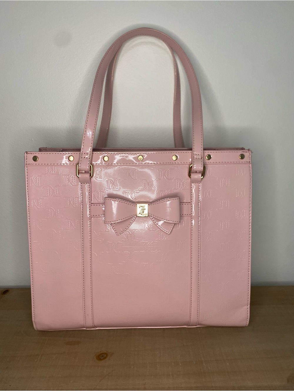 Juicy Couture Pink Patent Bow Purse/Tote Bag